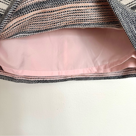 LOFT Tweed Striped Wrap Mini Skirt in Pink and Black Size 2 - Picture 3 of 9
